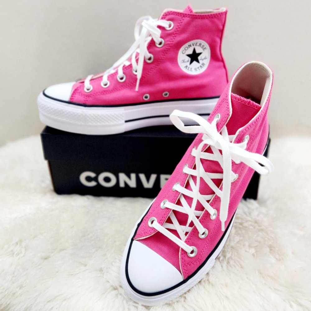 Converse Pink High Top Platform Sneakers